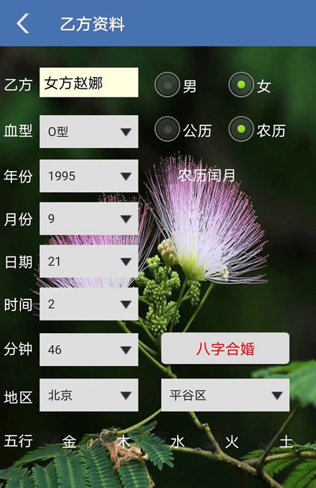 安卓手机版南方八字合婚app软件